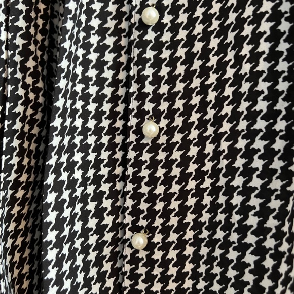 Kate Spade Houndstooth Long Sleeve top - Picture 2 of 7